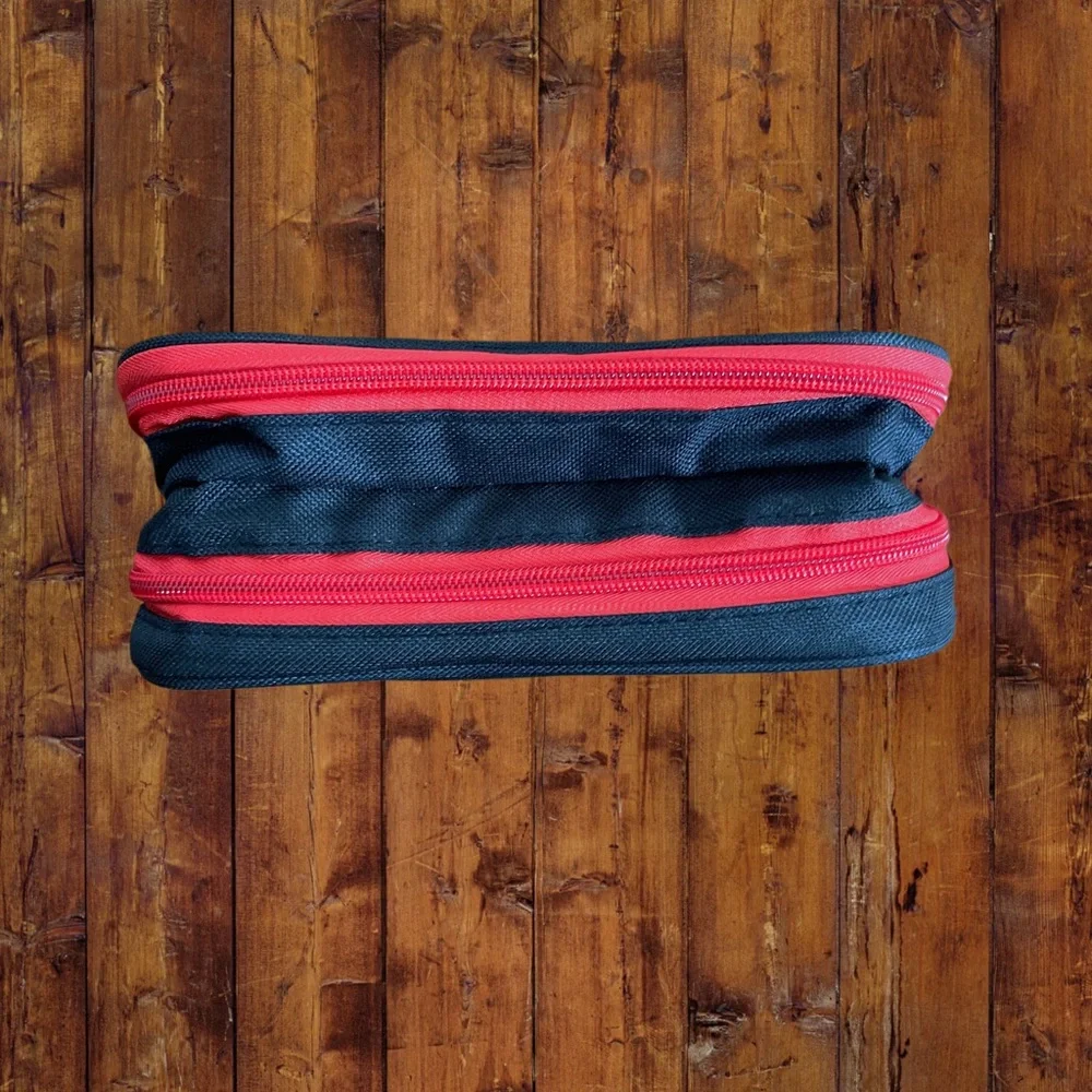 Black and Red Zippered Storage Case